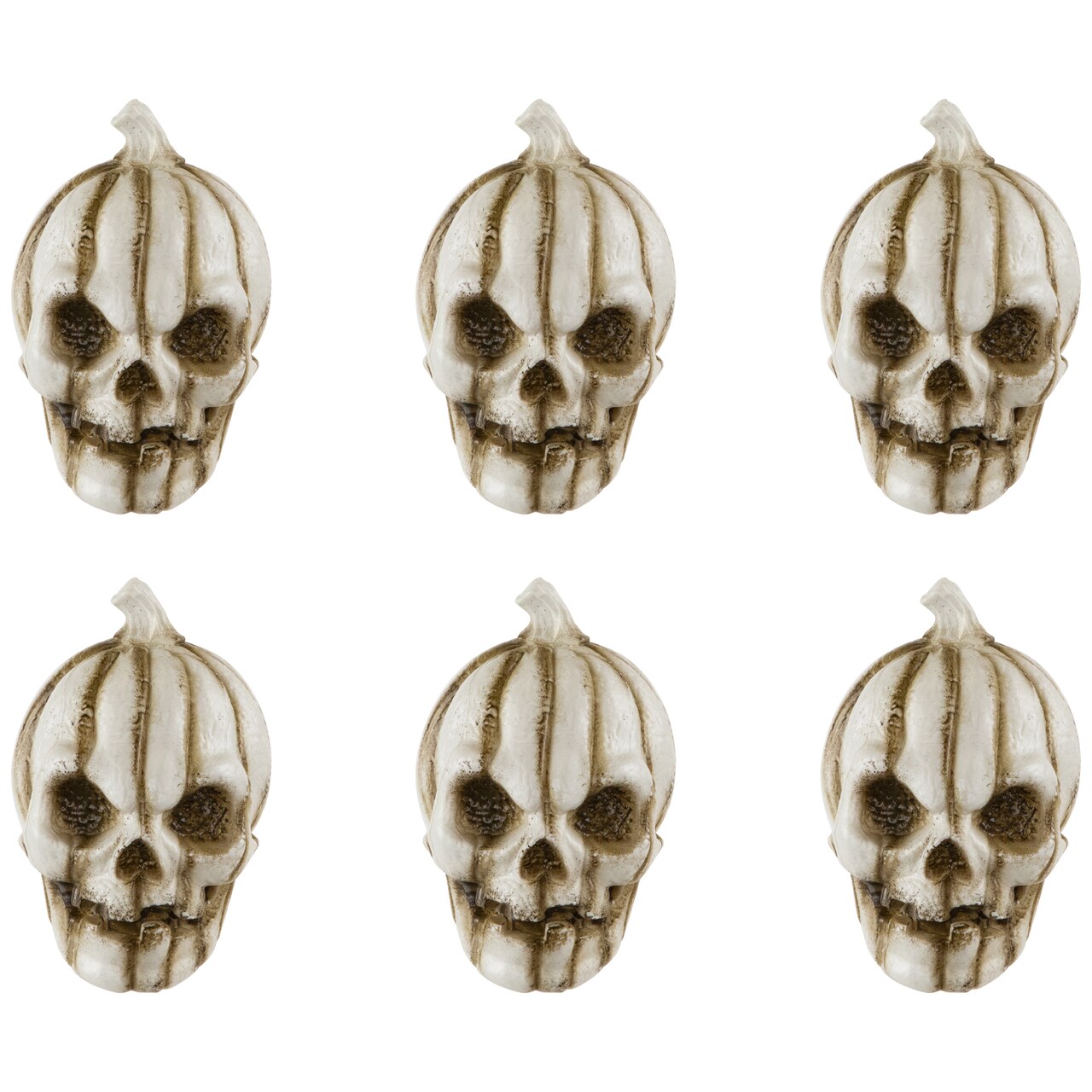 Northlight Bag of Mini Pumpkin Head Skulls Halloween Decorations - 3" - Set of 6